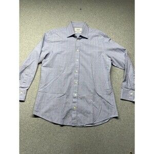 Charles Tyrwhitt Slim Fit Dress Shirt Blue Red Check 16/33 Collared Long Sleeve